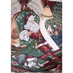 Manual Woodworkers and Weavers 1996 Edition Throw Blanket‎ Santa Christmas